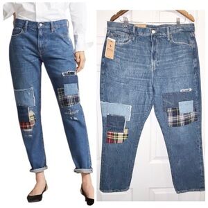 NWT Polo Ralph Lauren Patchwork The Slim Boyfriend Jeans Rope Dyed Size 31 NEW